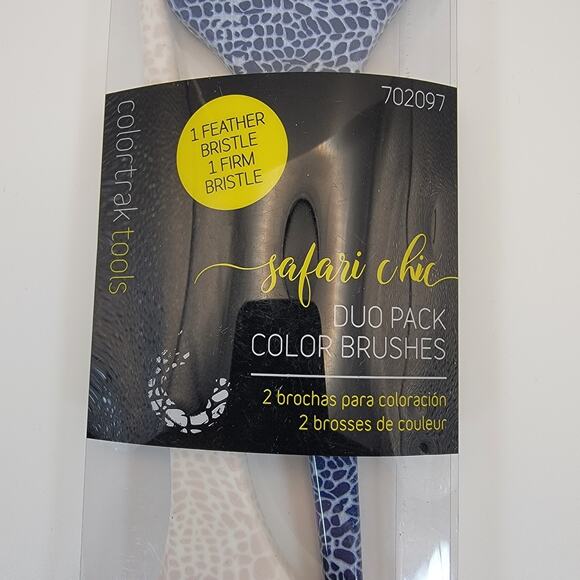 Colortrak Safari Chic Duo Pack Hair Color Brushes 1 Feather Bristle 1 Firm - Picture 2 of 3